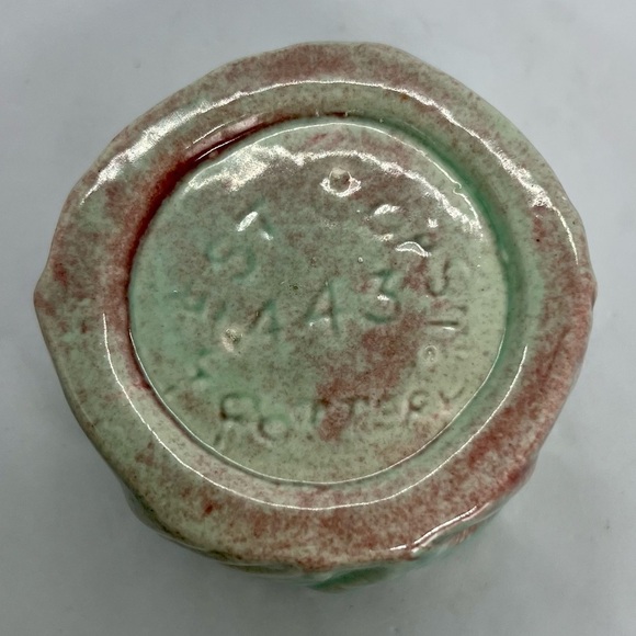 Vintage West Coast Pottery Votive Holder #443 Teal Mauve Circa 1940-50s - Picture 5 of 5